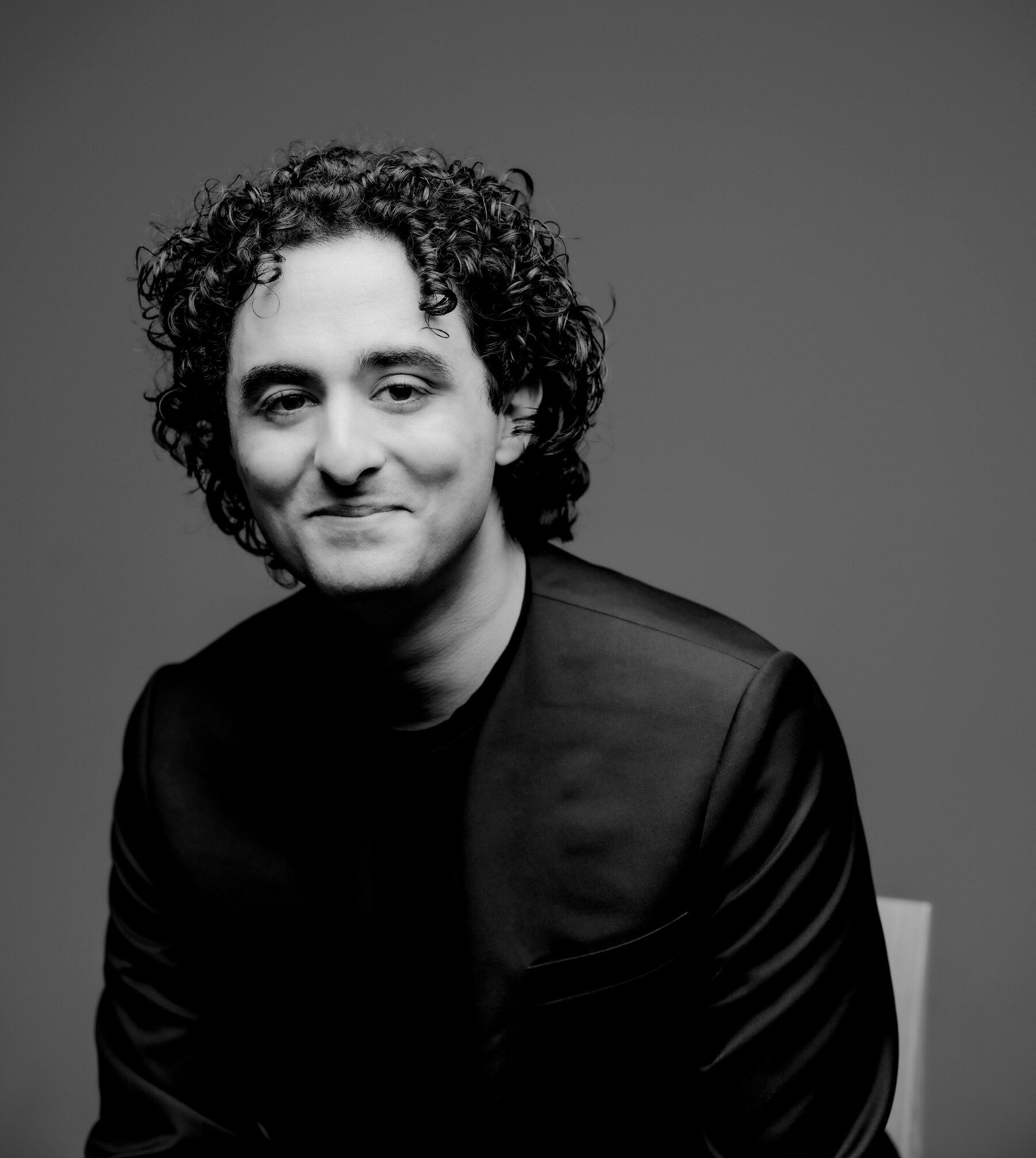 Black and white portrait of Kerem Hasan